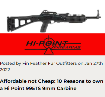 Affordable not Cheap: 10 Reasons to own a Hi Point 995TS 9mm Carbine