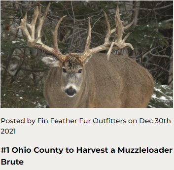#1 Ohio County to Harvest a Muzzleloader Brute