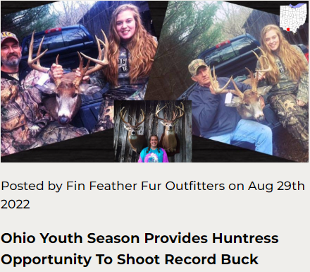 Ohio Youth Season Provides Huntress Opportunity To Shoot Record Buck