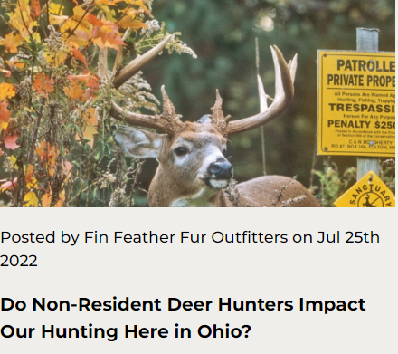 Do Non-Resident Deer Hunters Impact Our Hunting Here in Ohio?