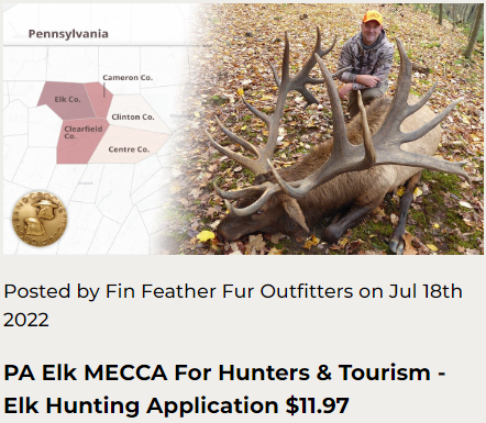 PA Elk MECCA For Hunters & Tourism - Elk Hunting Application $11.97